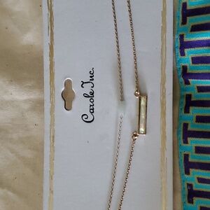 Stone and Bar Layered Necklace New